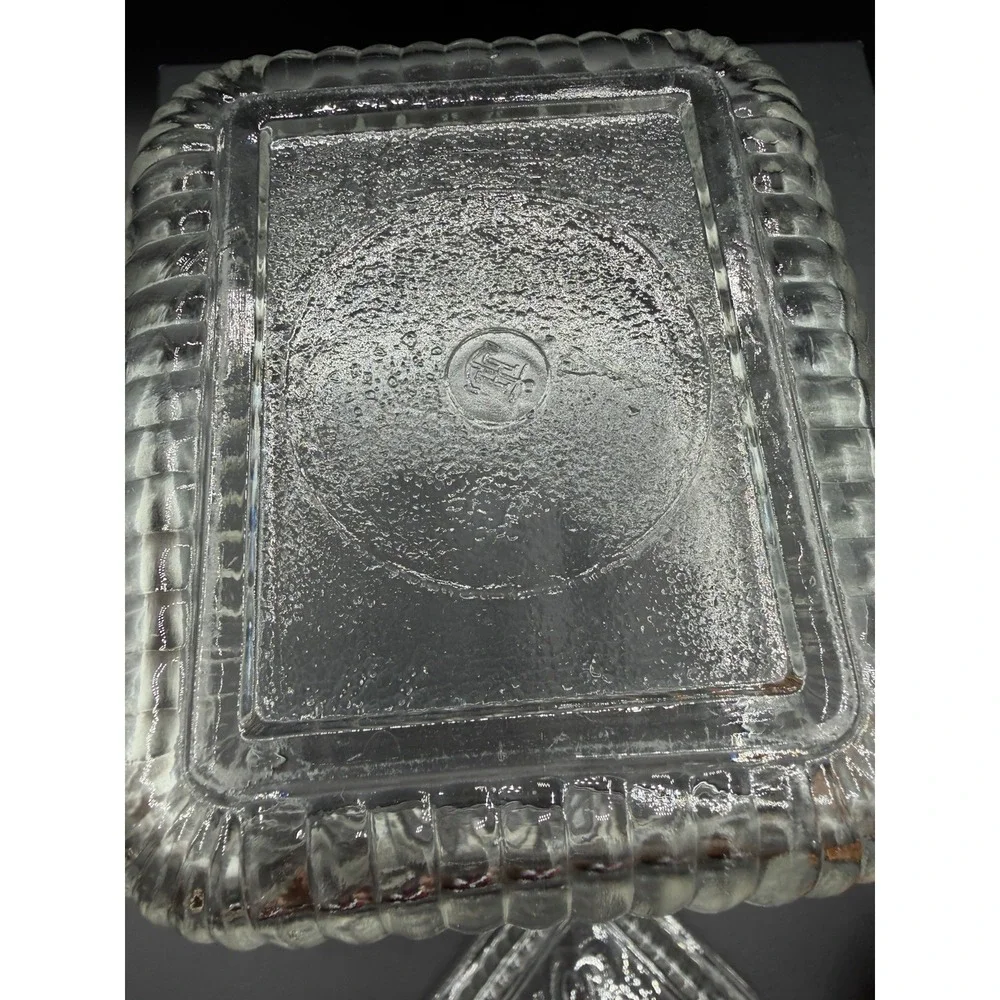 🍇Vintage Anchor Hocking Ribbed Glass Refrigerator Dish w/ Lid - Fruit Accents